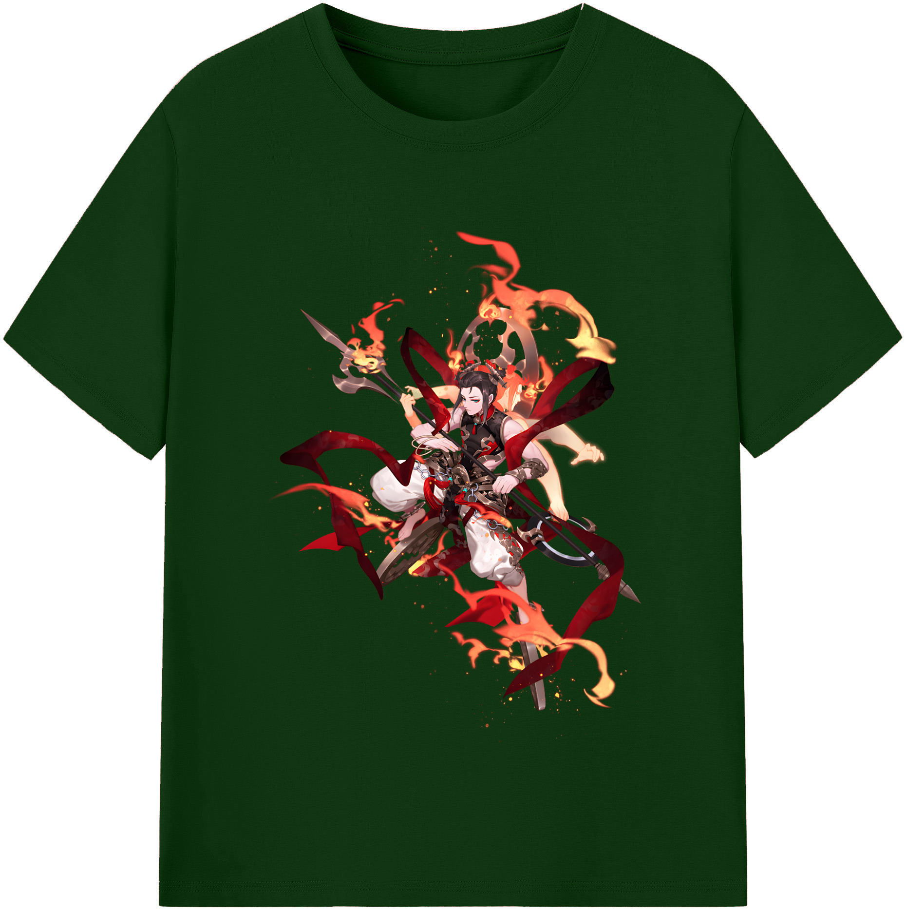 （画像用） Ne Zha 2 ナタ 魔童の大暴れ 綿100％半袖Tシャツ（フロントプリント）